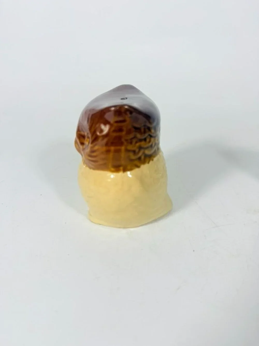 Pottery Owl Salt & Pepper Shakers  Brown Glaze Vintage Kitchenware Retro Collect
